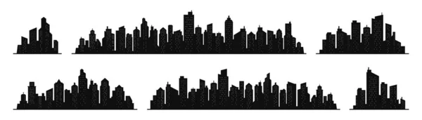 Het skyline silhouet van de stad. Stadslandschap template. Stedelijk landschap. Vectorillustratie. — Stockvector