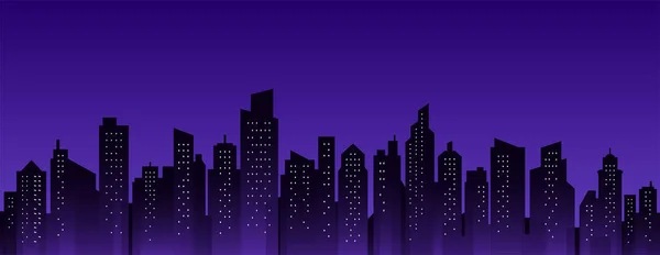 Silhouette de ville skyline. Modèle de paysage urbain. Paysage urbain. Illustration vectorielle. — Image vectorielle