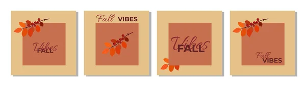 Kartpostal Sonbahar titreşimleri. Sonbahar kartpostalı. Mini poster. Sonbahar havası. Vektör illüstrasyonu.