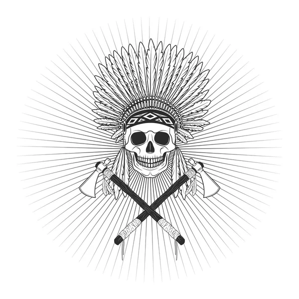 Logo cráneo indio — Archivo Imágenes Vectoriales