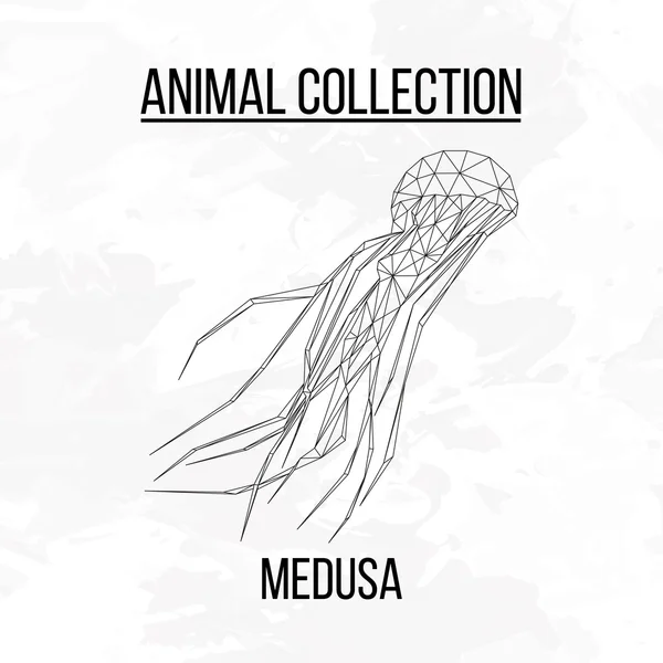 Geometric polygonal medusa Stock Vector