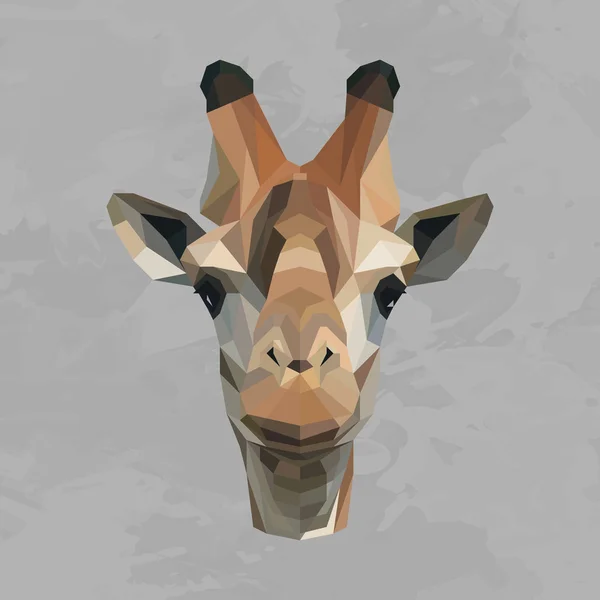 Geometric colored giraffe head — Stock Vector