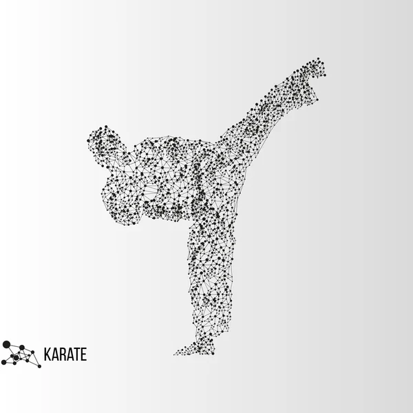 Abstracte karate man — Stockvector