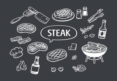 El yapımı biftek ve ızgara Elementleri Koleksiyonu