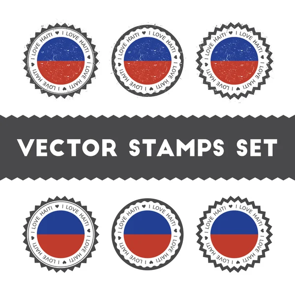 Me encanta Haití vector sellos conjunto . — Vector de stock