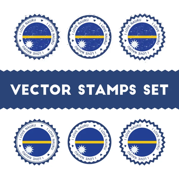 Me encanta el conjunto de sellos vectoriales Nauru . — Vector de stock