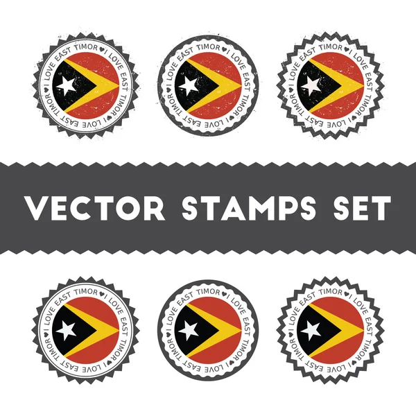 I Love Timor-Leste vector sellos conjunto . — Vector de stock