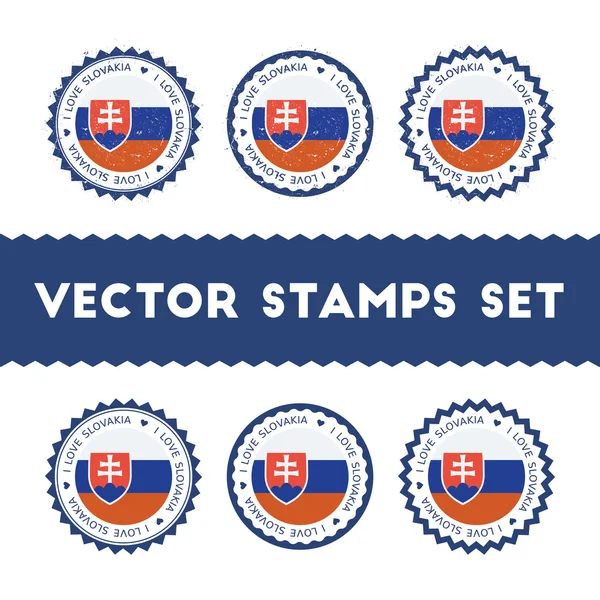I Love Eslovaquia vector sellos conjunto . — Vector de stock