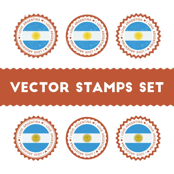 I Love Argentina vector sellos conjunto . — Vector de stock