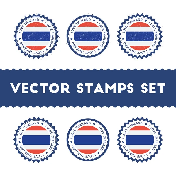 Me encanta Tailandia vector sellos conjunto . — Vector de stock