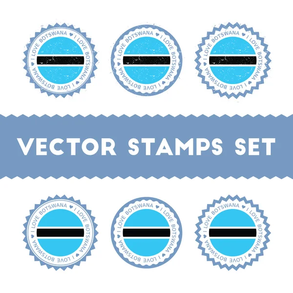 Me encanta Botswana vector sellos conjunto . — Vector de stock
