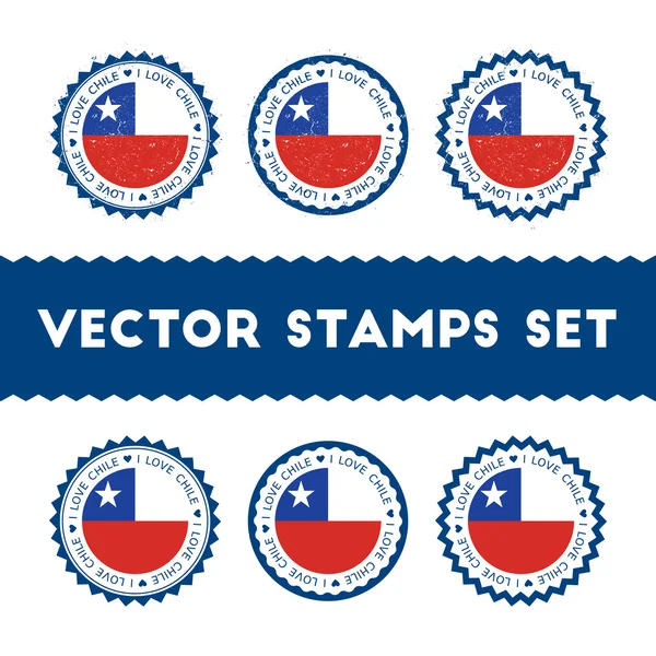 I Love Chile vector sellos conjunto . — Vector de stock