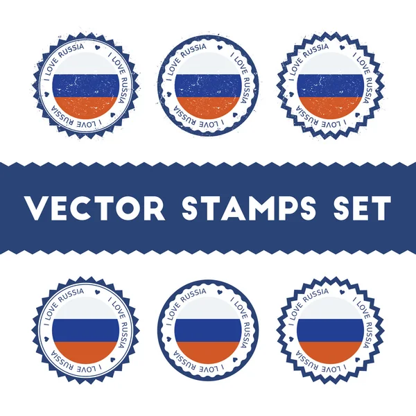 Amo Federación Rusa vector sellos conjunto . — Vector de stock
