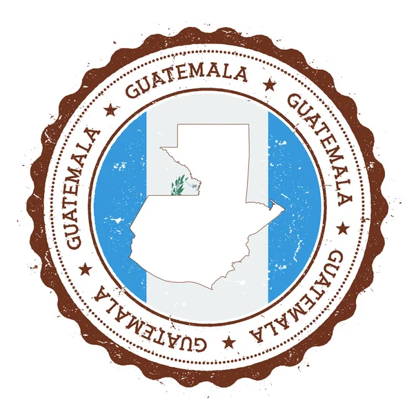 Guatemala mapa y bandera en caucho vintage estampado de colores de estado . — Vector de stock