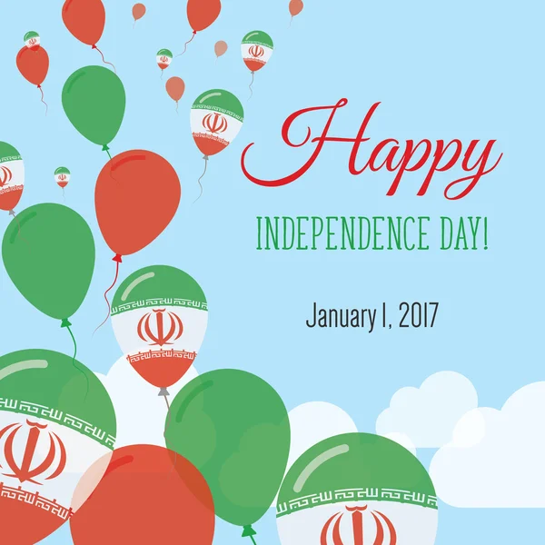 Independence Day Flat Greeting Card. — Stock Vector