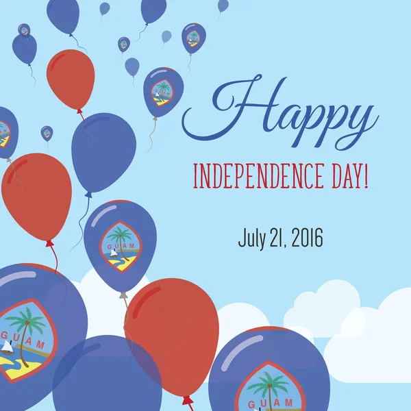 Independence Day Flat Greeting Card. — Stock Vector