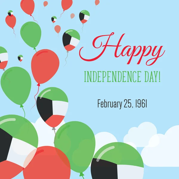 Tarjeta de felicitación plana Día de la Independencia . — Vector de stock