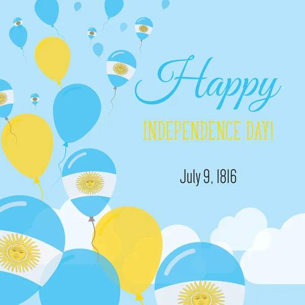 Carte de voeux plat du jour de l'indépendance . — Image vectorielle