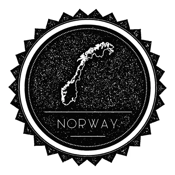 Νορβηγία χάρτη ετικέτα με ρετρό Vintage στυλ σχεδιασμού. — Διανυσματικό Αρχείο