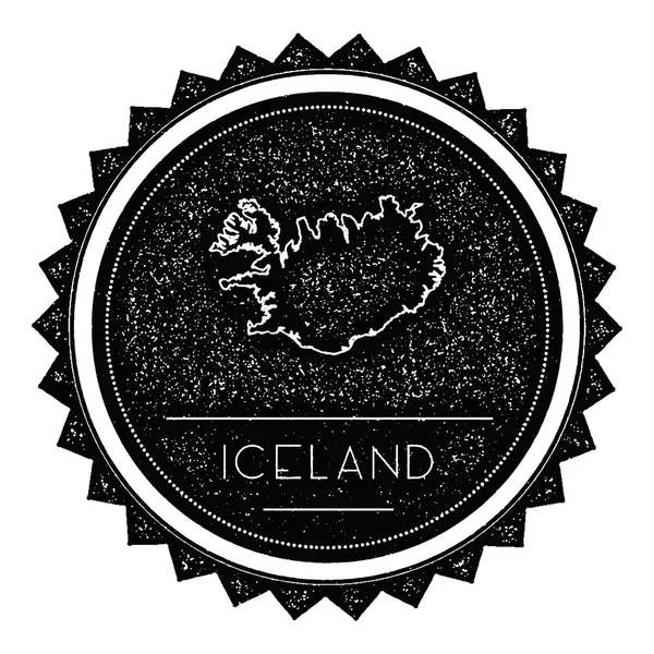 Islande Carte Étiquette avec design vintage rétro . — Image vectorielle