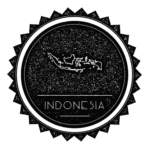 Indonesia Mappa Etichetta con Retro Vintage Design in stile . — Vettoriale Stock