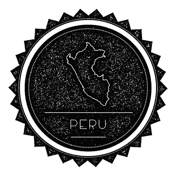 Peru kaart Label met Retro Vintage stijl ontwerp. — Stockvector