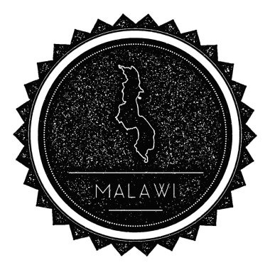 Malavi Haritası etiket Retro Vintage ile tasarım tarz.