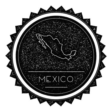 Retro Vintage ile Meksika harita etiket tasarım tarz.