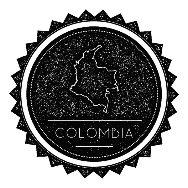 Colombia karta etikett med Retro Vintage stil Design. — Stock vektor