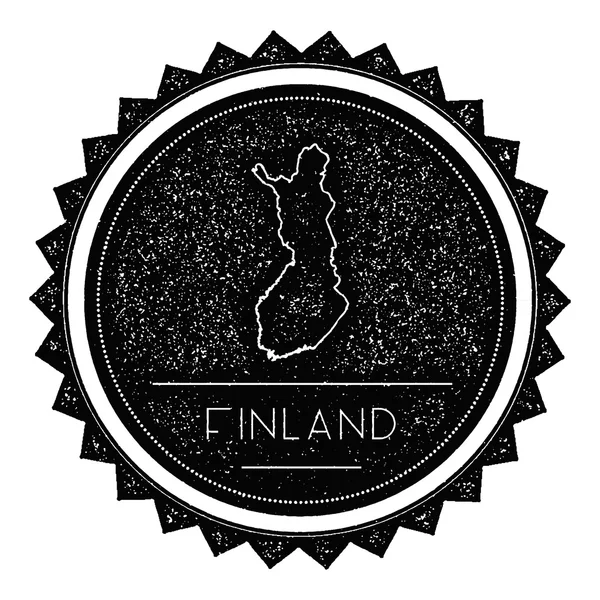 Finlandia Mappa Label with Retro Vintage Styled Design . — Vettoriale Stock