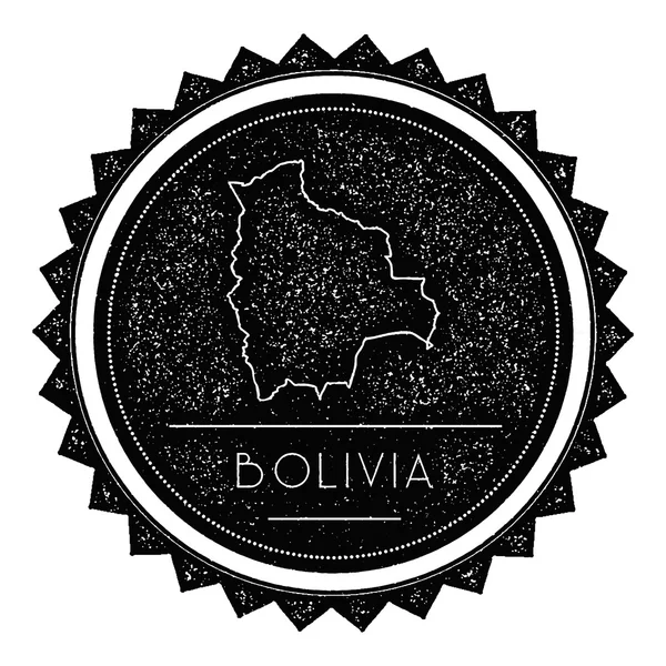 Etiqueta de mapa de Bolivia con diseño de estilo vintage retro . — Archivo Imágenes Vectoriales