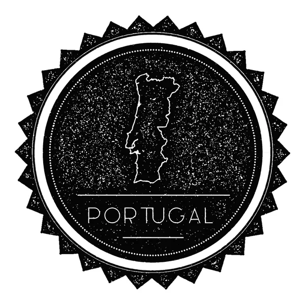 Retro Vintage ile Portekiz harita etiket tasarım tarz. — Stok Vektör