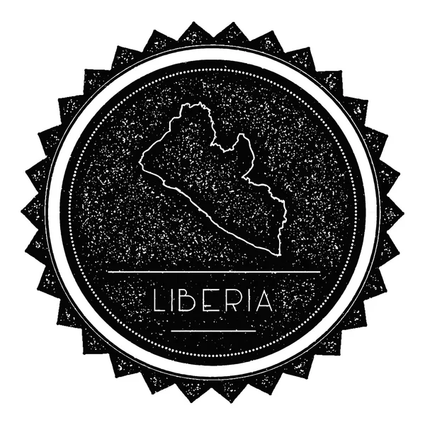 Etiqueta de mapa de Liberia con diseño retro estilo vintage . — Vector de stock