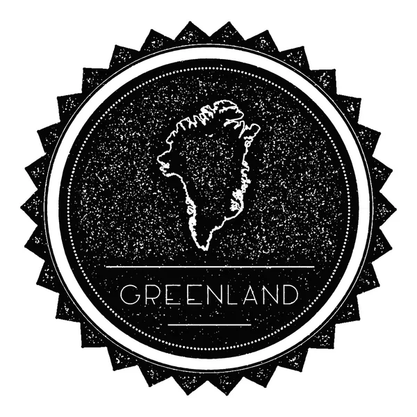 Groenland kaart Label met Retro Vintage stijl ontwerp. — Stockvector