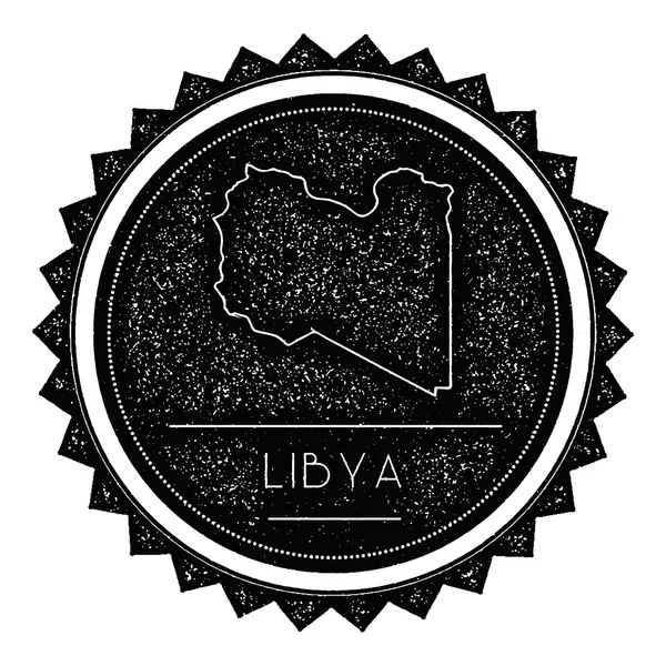 Retro Vintage ile Libya Haritası etiket tasarım tarz. — Stok Vektör