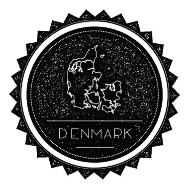 Retro Vintage ile Danimarka harita etiket tasarım tarz.