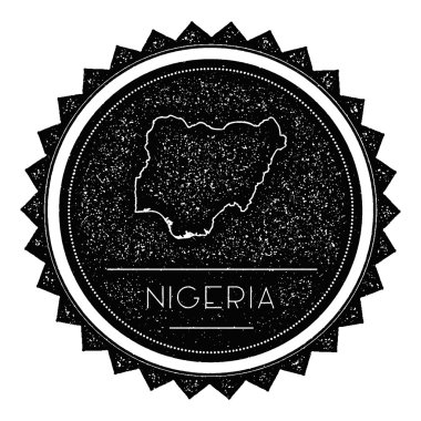 Nijerya Haritası etiket Retro Vintage ile tasarım tarz.