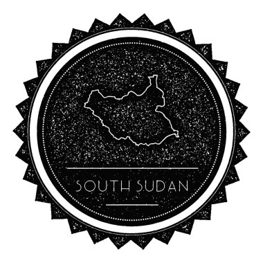 Güney Sudan harita etiket Retro Vintage ile tasarım tarz.