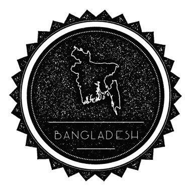 Bangladeş Haritası etiket Retro Vintage ile tasarım tarz.