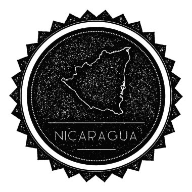 Nikaragua Haritası etiket Retro Vintage ile tasarım tarz.