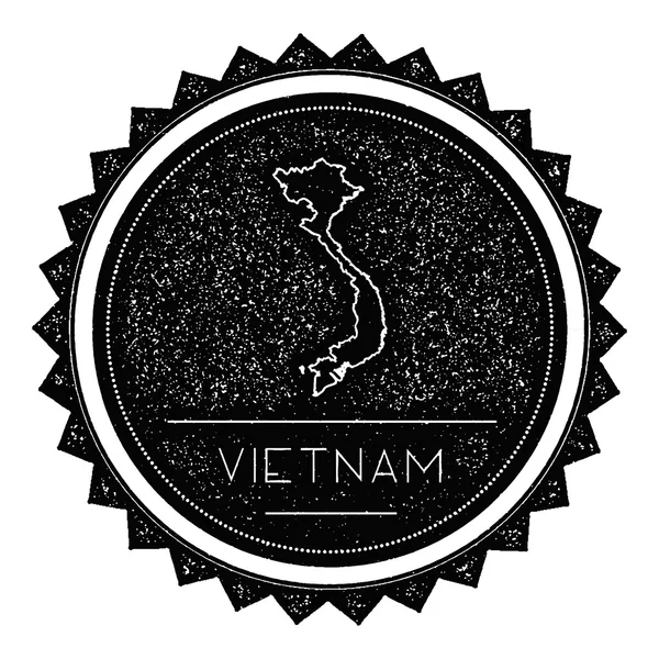 Etiqueta de mapa de Vietnam con diseño de estilo vintage retro . — Archivo Imágenes Vectoriales