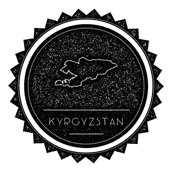 Etiqueta de mapa de Kirguistán con diseño retro estilo vintage . — Archivo Imágenes Vectoriales