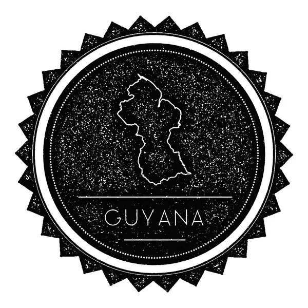 Guyana karta etikett med Retro Vintage stil Design. — Stock vektor