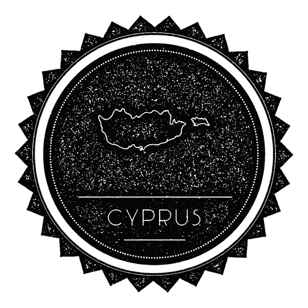 Этикетка карты Кипра с ретро-винтажным дизайном . — стоковый вектор