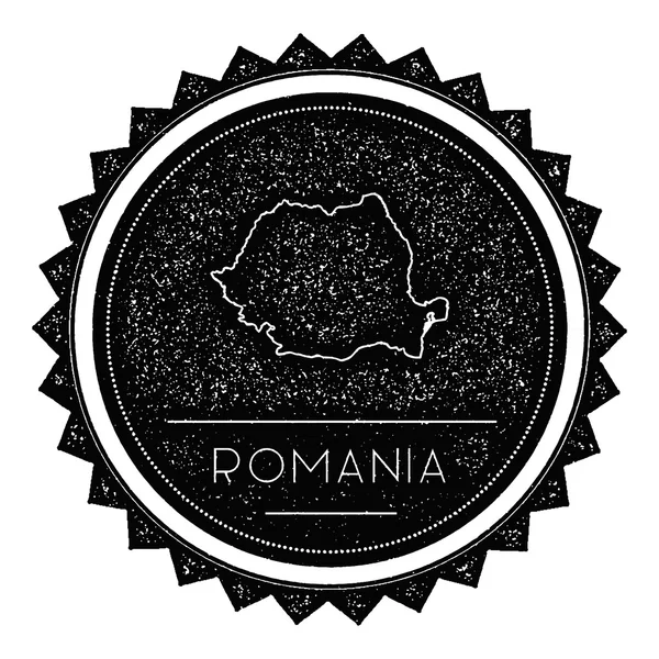 Etiqueta de mapa de Rumania con diseño de estilo vintage retro . — Vector de stock