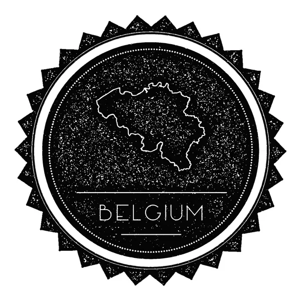 Etiqueta de mapa da Bélgica com design estilo vintage retro . —  Vetores de Stock