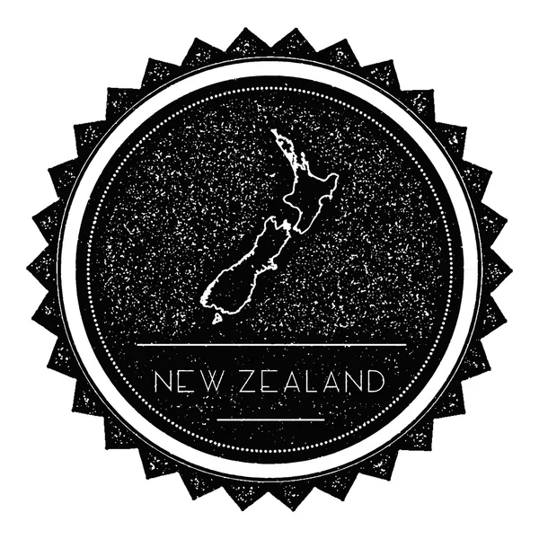 新西兰地图标签与复古复古风格设计. — 图库矢量图片