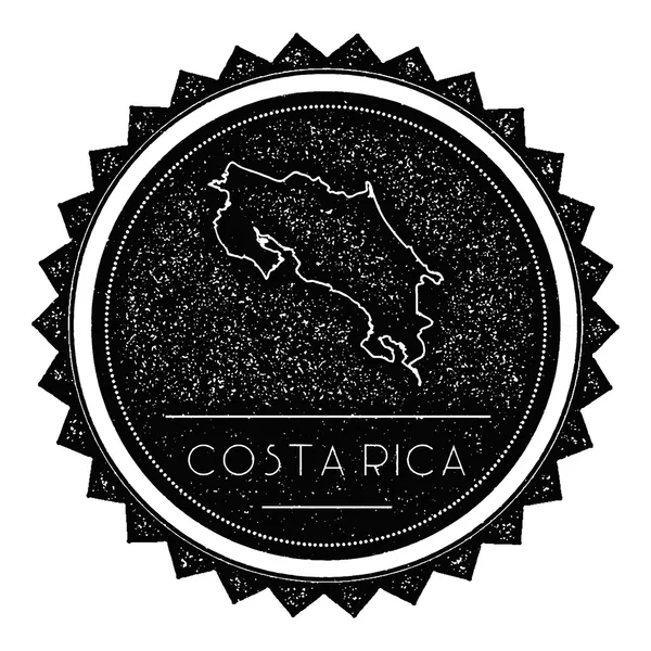 Etiqueta de mapa de Costa Rica con diseño de estilo vintage retro . — Vector de stock