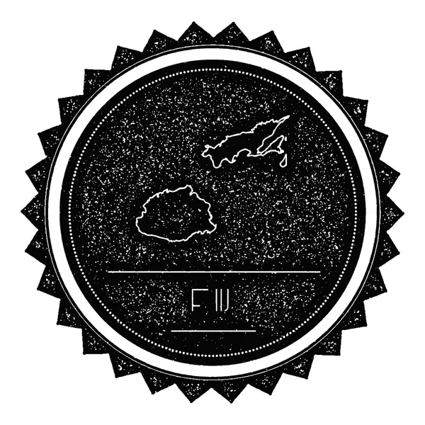 Etiqueta de mapa de Fiji con diseño de estilo vintage retro . — Vector de stock