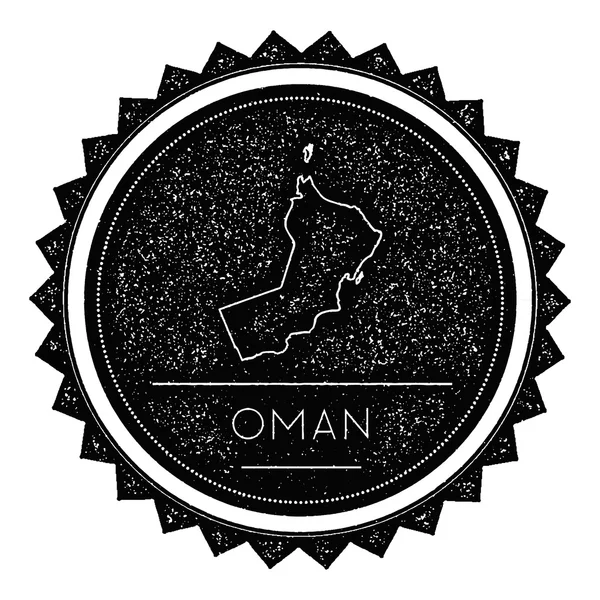 Etiqueta de mapa de Omán con diseño de estilo vintage retro . — Archivo Imágenes Vectoriales